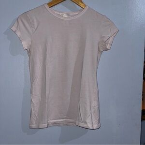 H&M Baby Pink Micro Ribbed Tee ✨ Soft Girl Coquette Aesthetic S